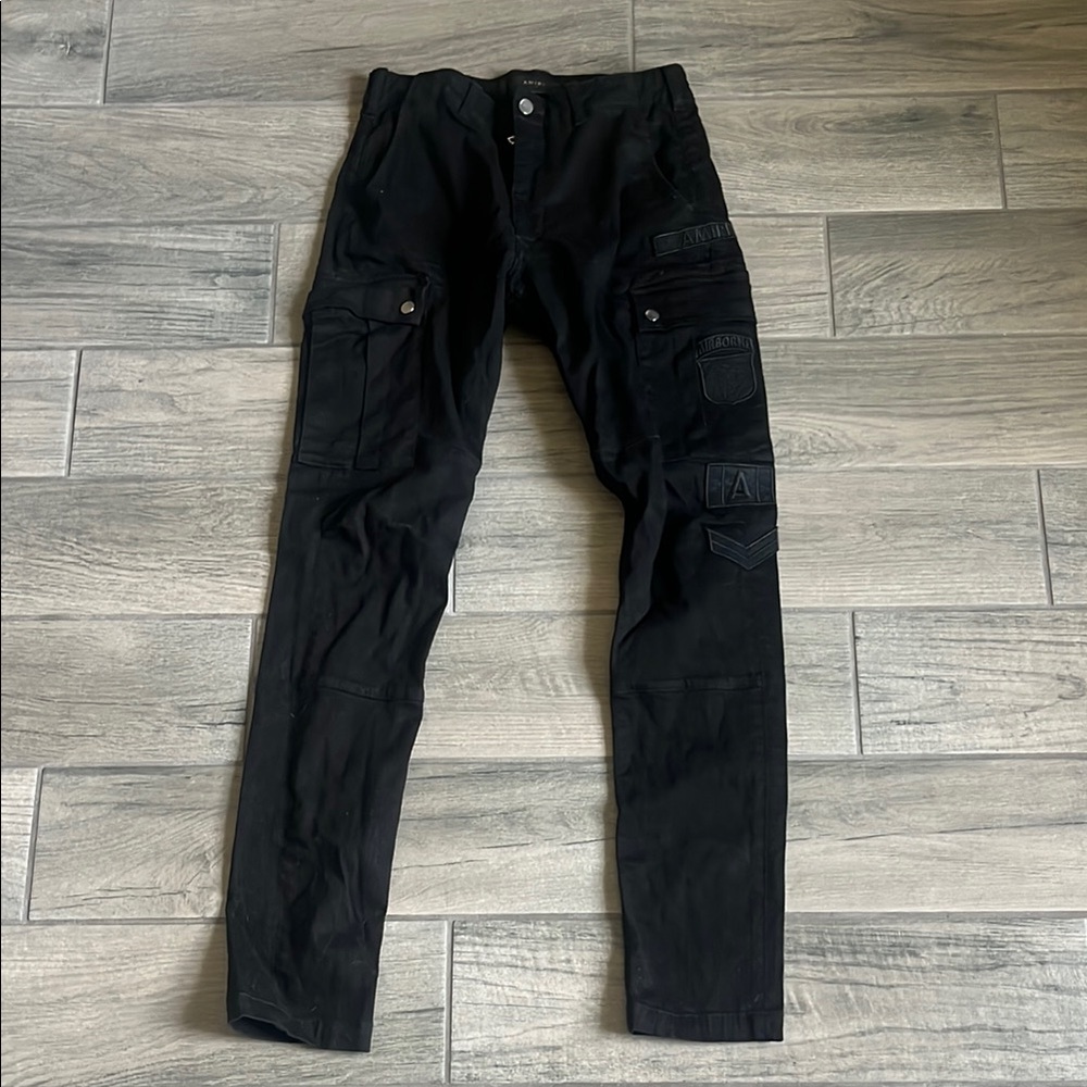 AMIRI Black Cargo Pants with Modern Design